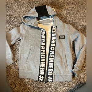 Philipp Plein Gray Sweatshirt with Black Details